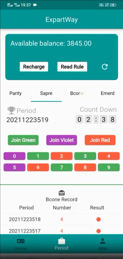 Color Prediction Game