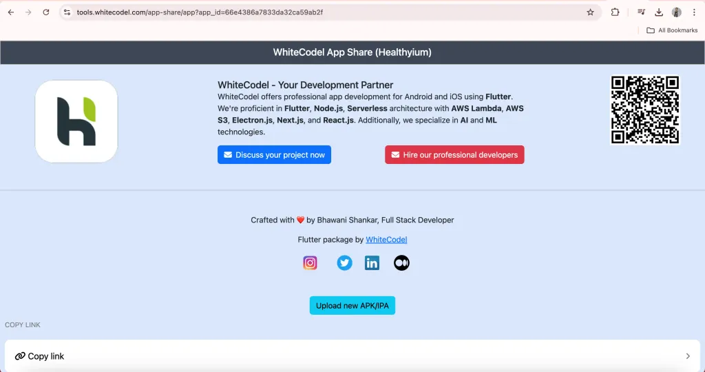 WhiteCodel App Share Flutter Package